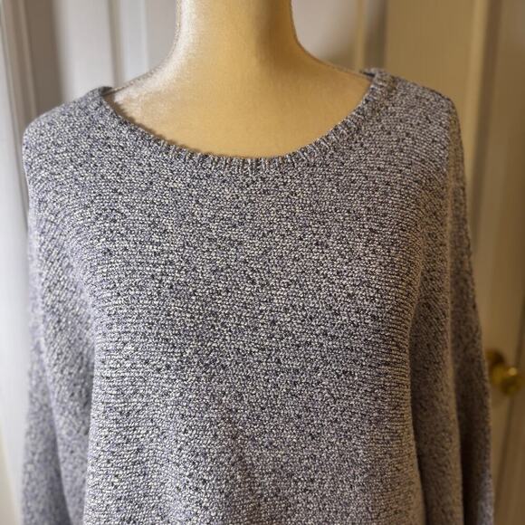 PureJill Mixed Yarn Crew Neck Kimono Pullover Sweater Black/Lavender XLarge - Picture 2 of 10